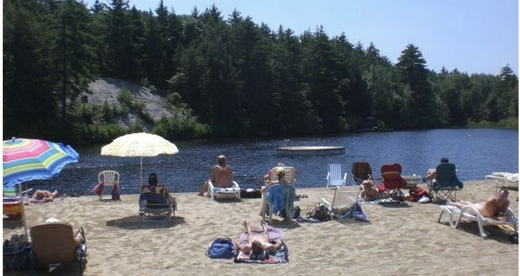 Solair's beautiful sandy beach and pond.